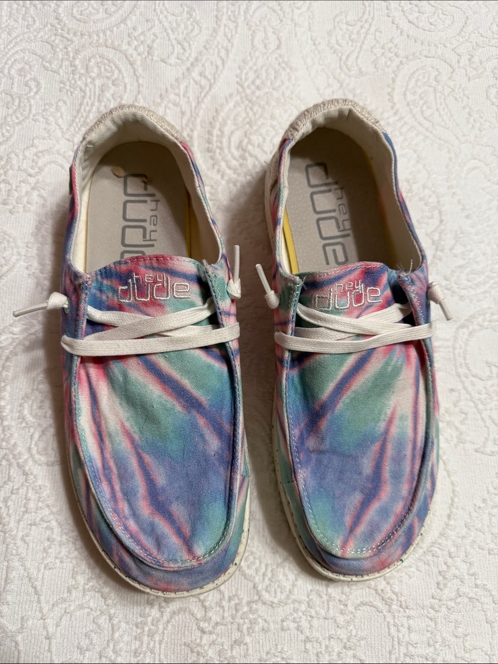 Hey Dude Size US 10 Wendy Rose Candy Tie Dye Sneakers